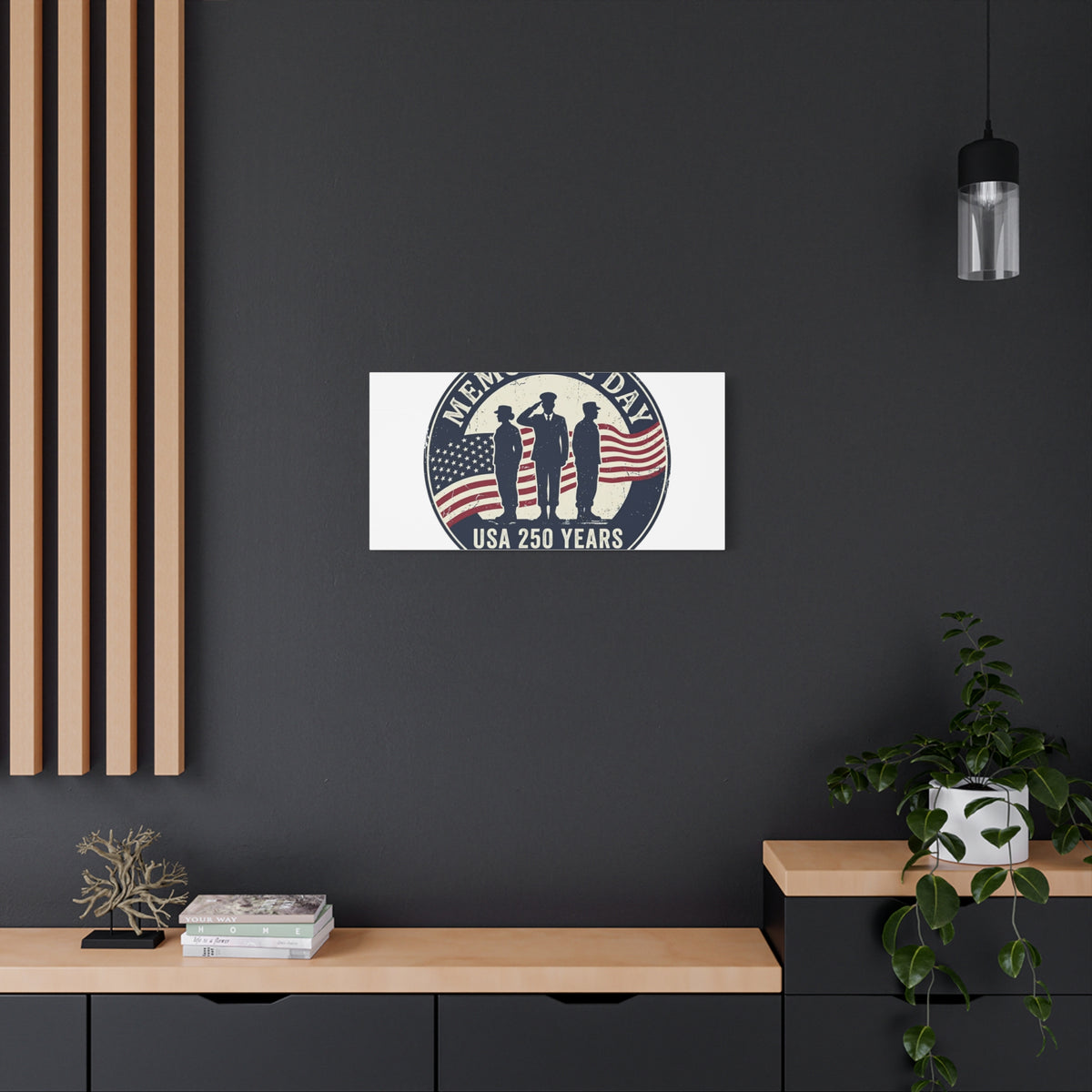 Memorial Day USA 250 Canvas | 1776–2026 Vintage Distressed Americana