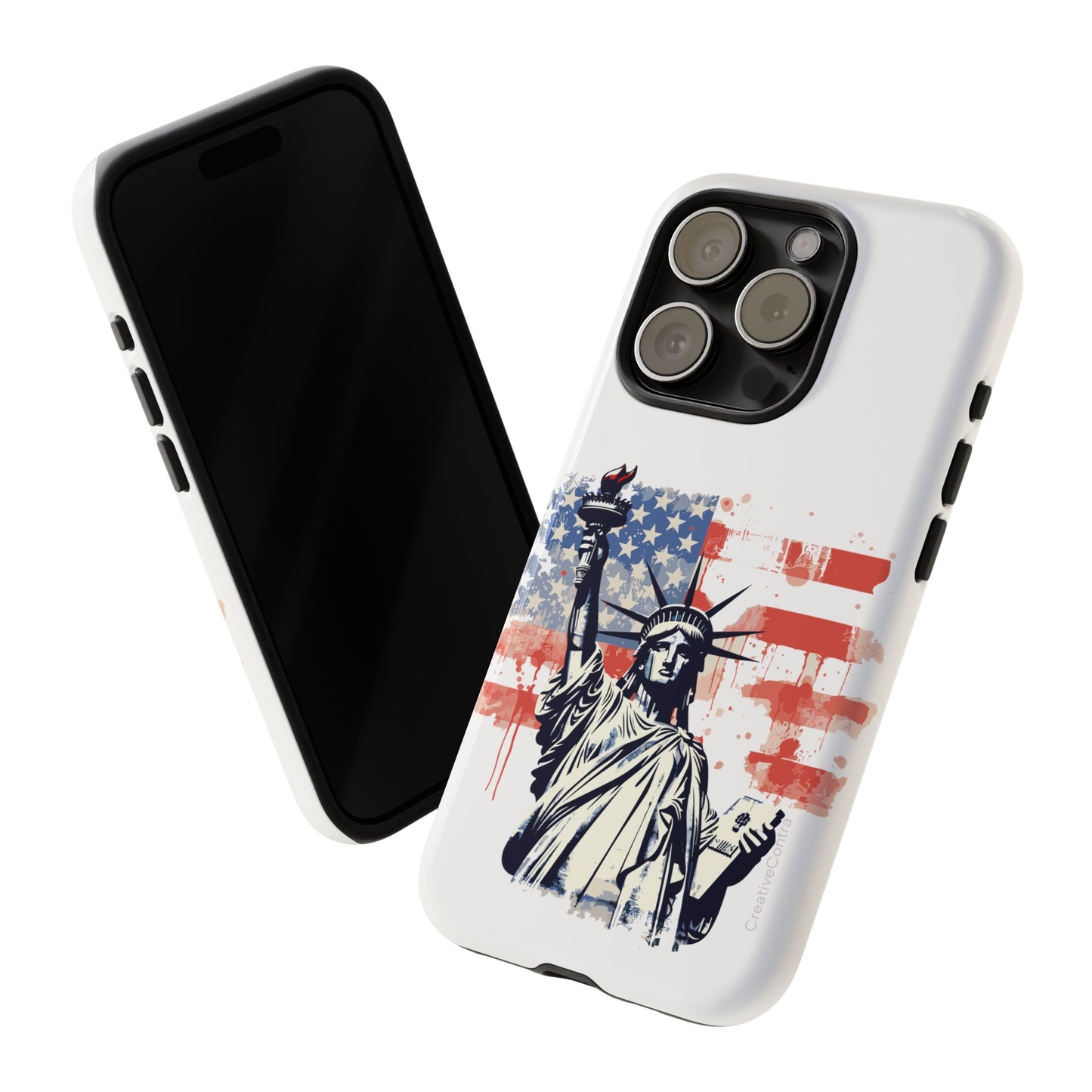 Statue of Liberty Phone Case, Tough Cases, USA Flag Design, Patriotic Phone Accessory, Gift for Independence Day, Memorial Day