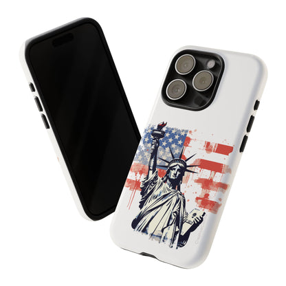 Statue of Liberty Phone Case, Tough Cases, USA Flag Design, Patriotic Phone Accessory, Gift for Independence Day, Memorial Day
