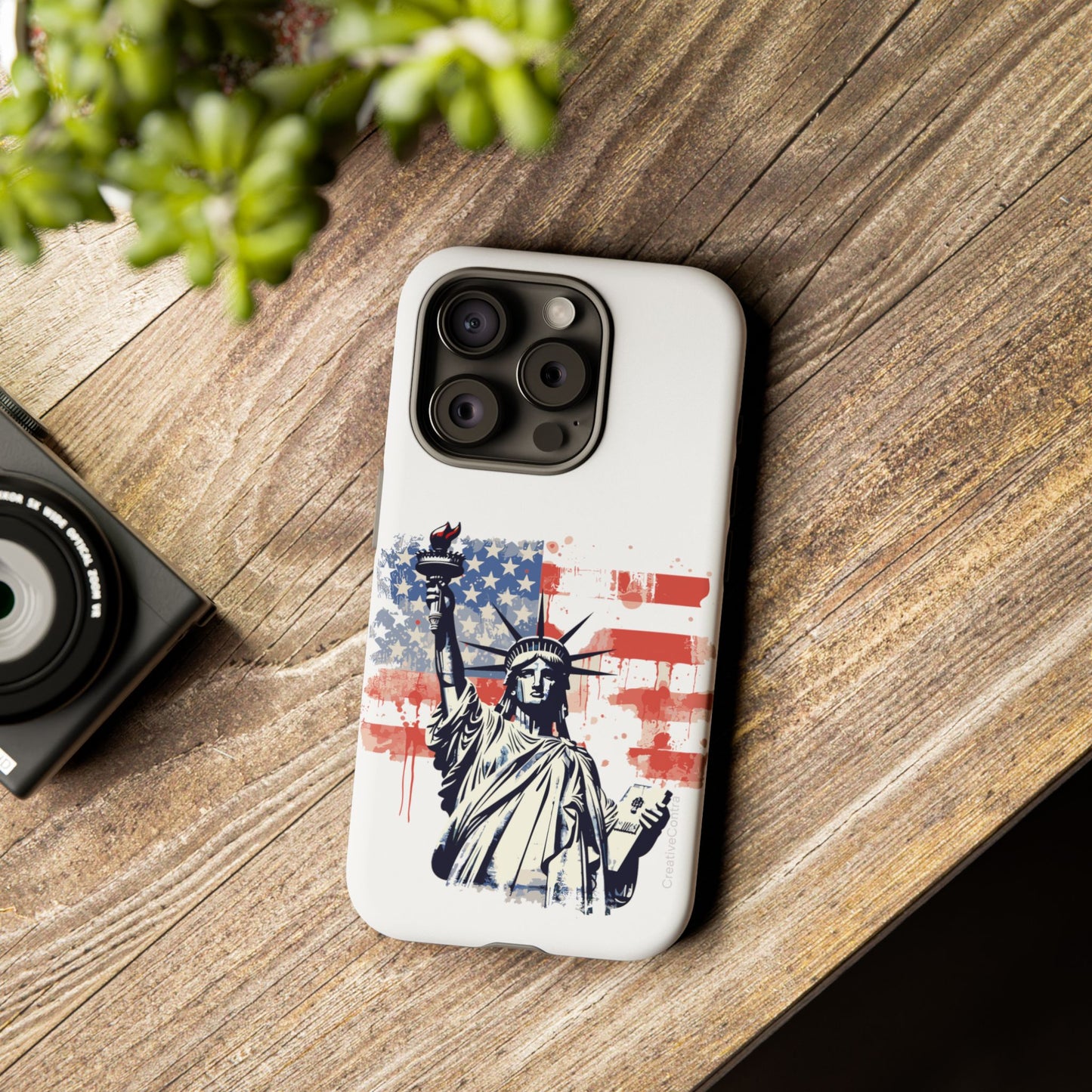 Statue of Liberty Phone Case, Tough Cases, USA Flag Design, Patriotic Phone Accessory, Gift for Independence Day, Memorial Day