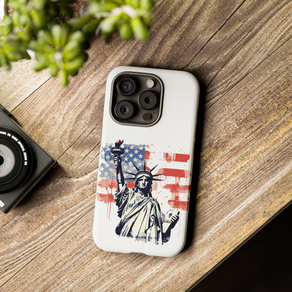 Statue of Liberty Phone Case, Tough Cases, USA Flag Design, Patriotic Phone Accessory, Gift for Independence Day, Memorial Day