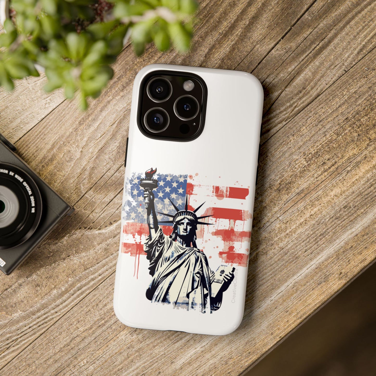 Statue of Liberty Phone Case, Tough Cases, USA Flag Design, Patriotic Phone Accessory, Gift for Independence Day, Memorial Day