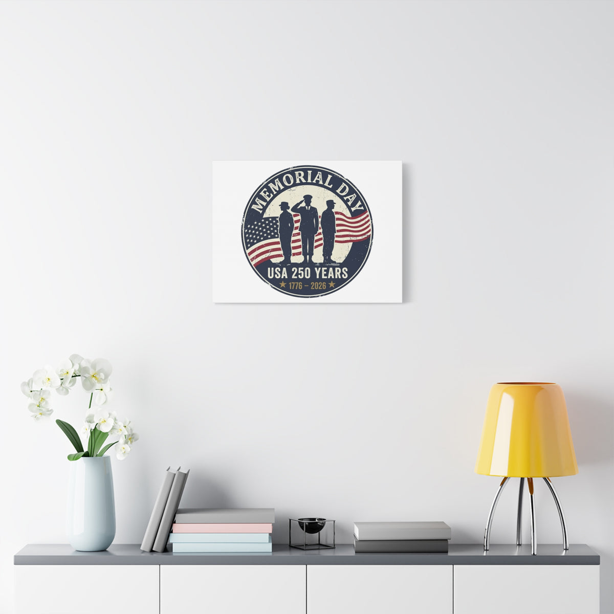 Memorial Day USA 250 Canvas | 1776–2026 Vintage Distressed Americana