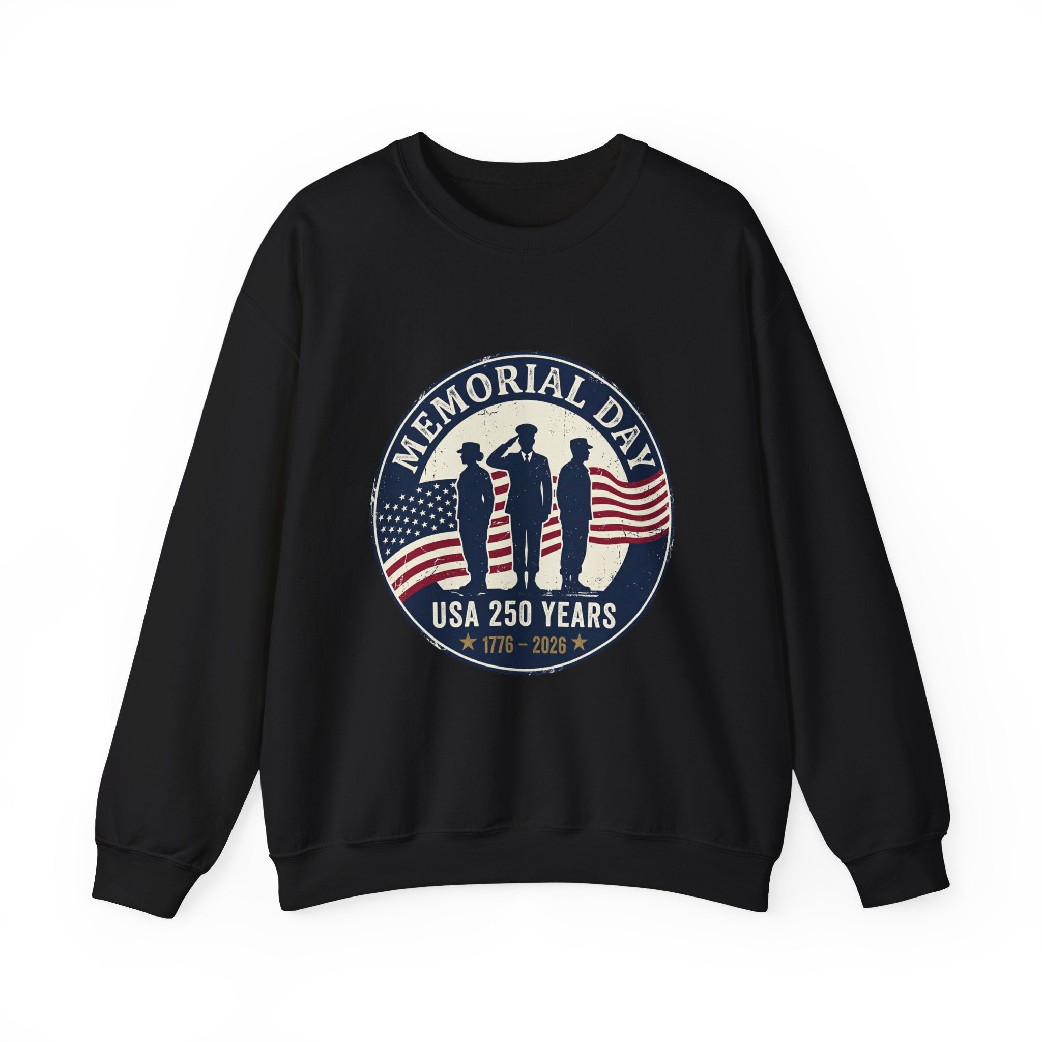 Memorial Day USA 250 Crewneck Sweatshirt | 1776–2026 Vintage Distressed Patriotic
