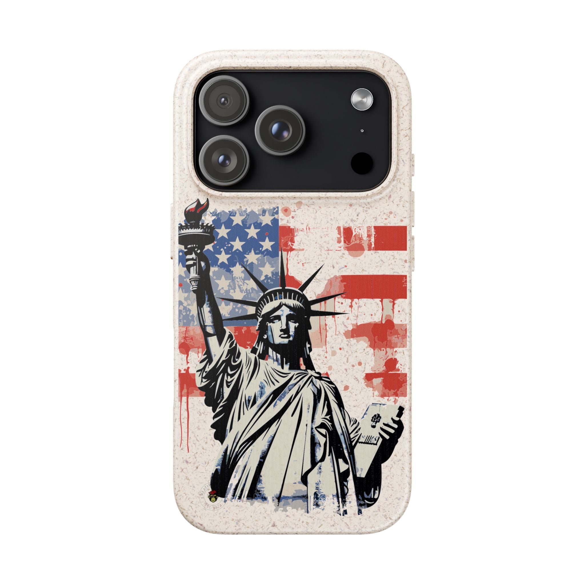 Liberty Statue Biodegradable Phone Case – American Flag Eco iPhone Cover