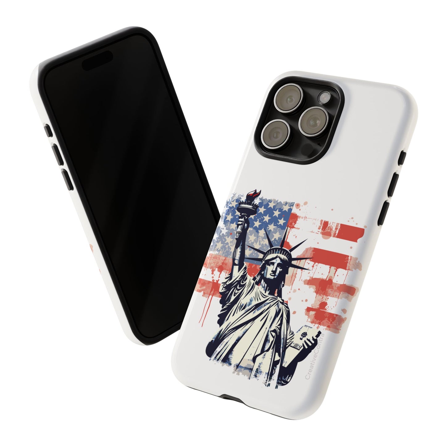 Statue of Liberty Phone Case, Tough Cases, USA Flag Design, Patriotic Phone Accessory, Gift for Independence Day, Memorial Day