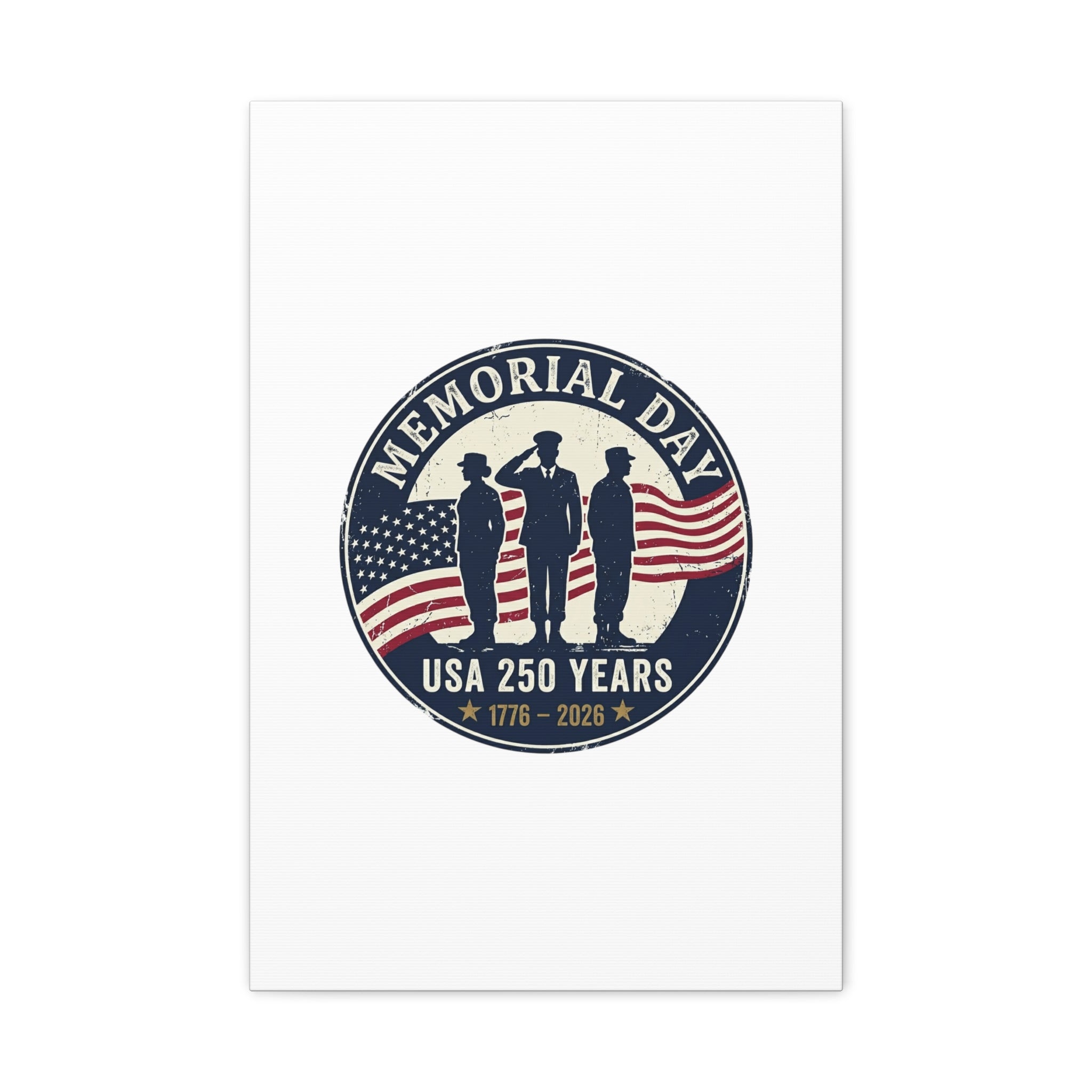 Memorial Day USA 250 Canvas | 1776–2026 Vintage Distressed Americana