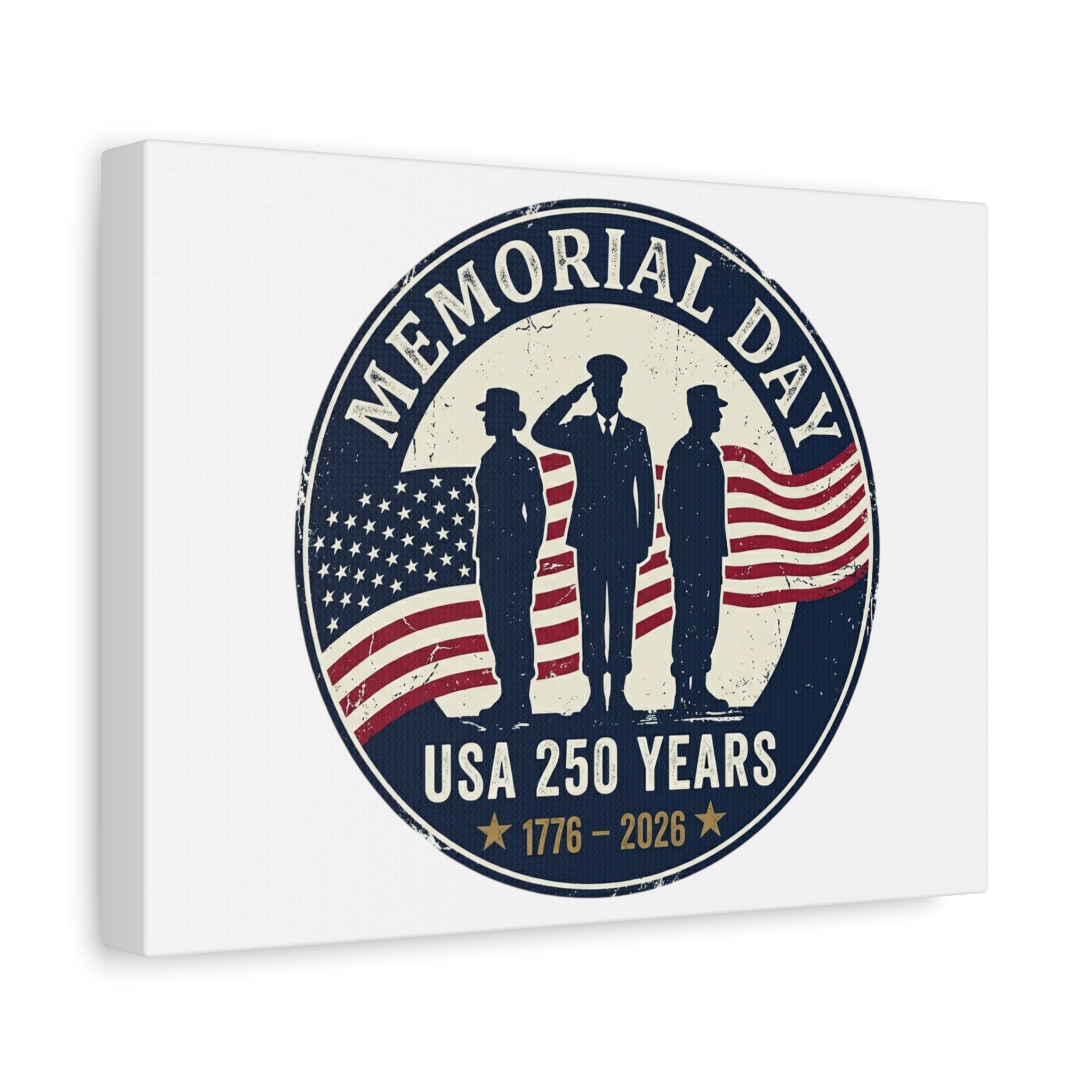 Memorial Day USA 250 Canvas | 1776–2026 Vintage Distressed Americana