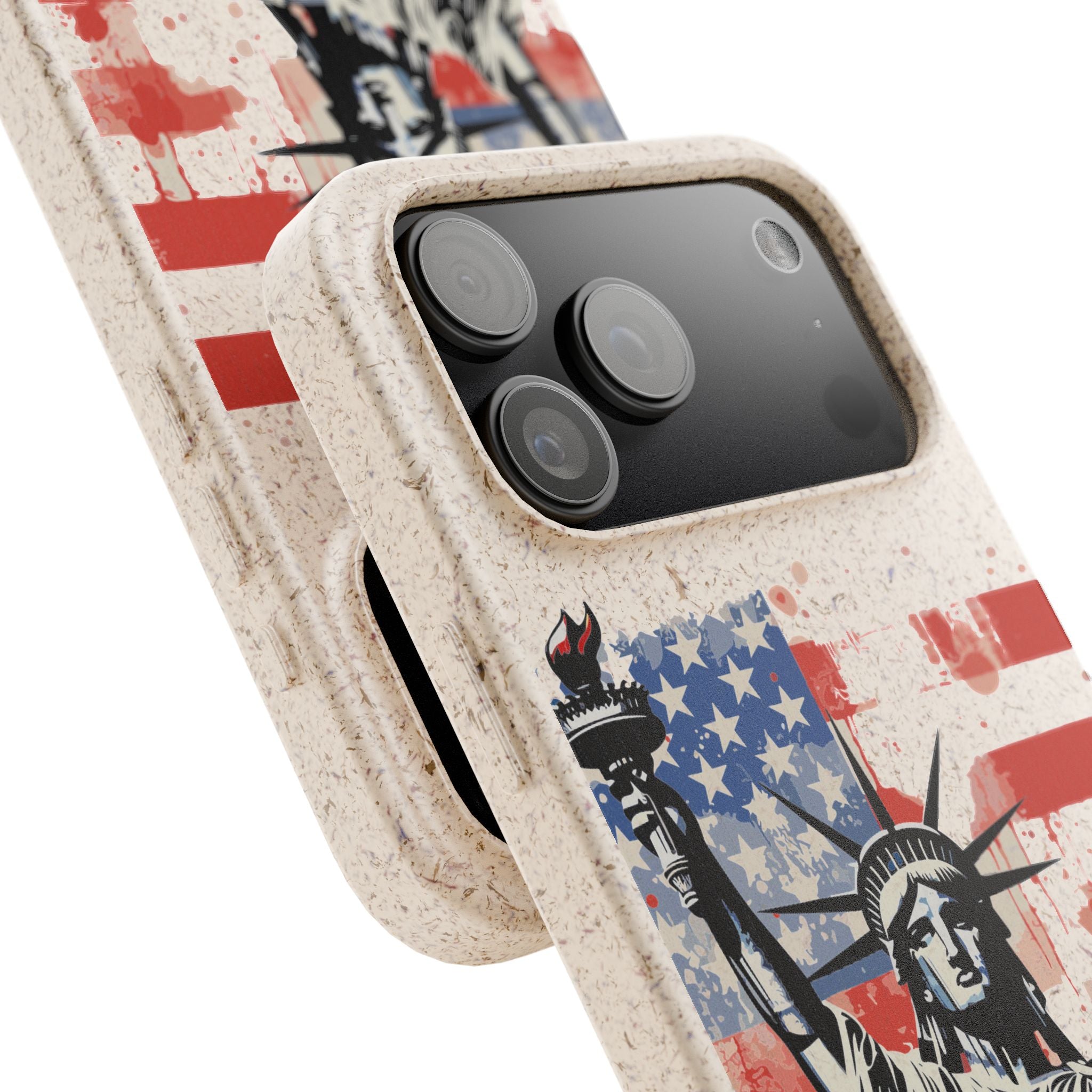 Liberty Statue Biodegradable Phone Case – American Flag Eco iPhone Cover