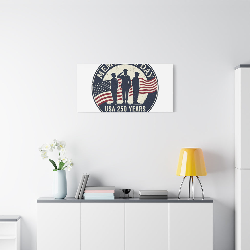 Memorial Day USA 250 Canvas | 1776–2026 Vintage Distressed Americana
