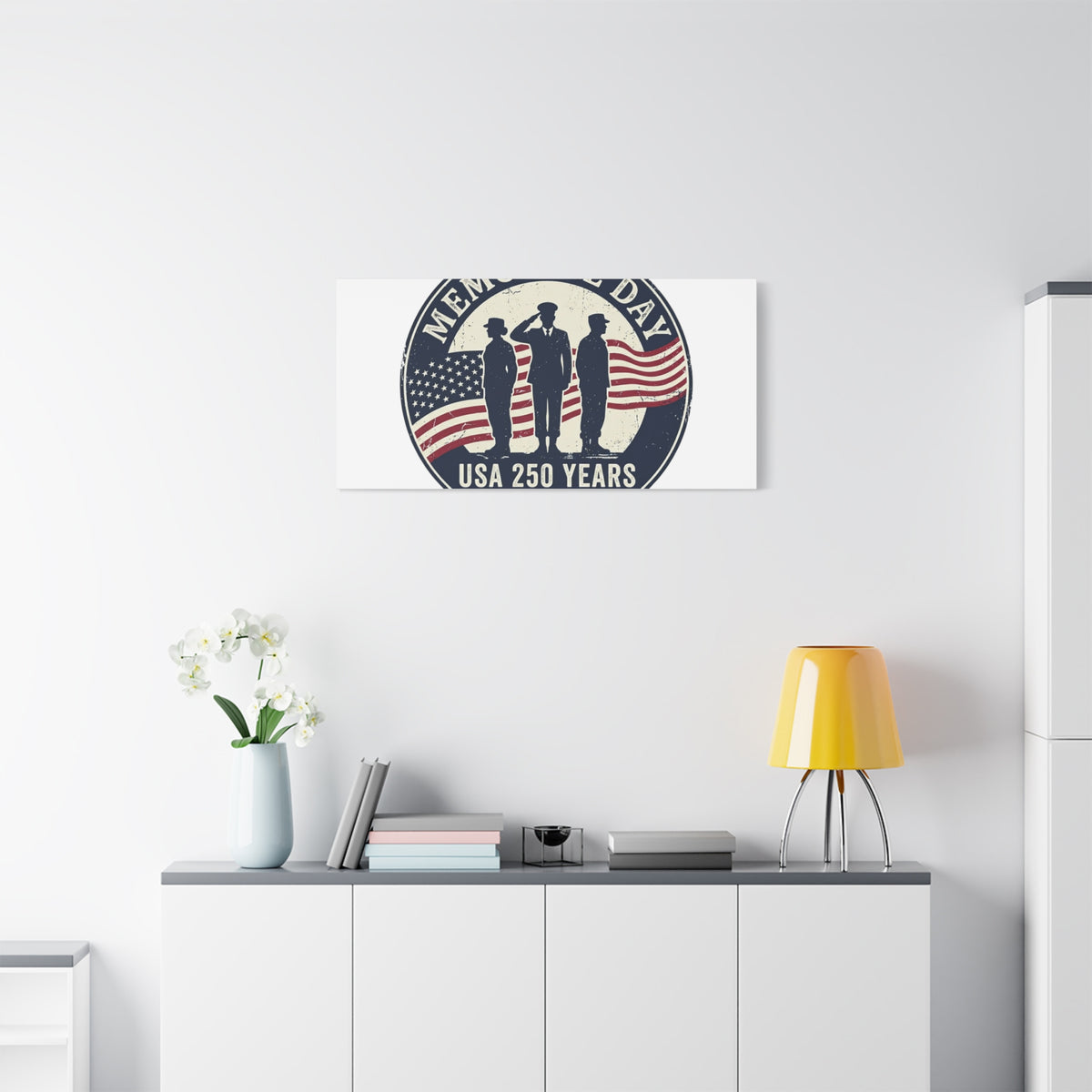 Memorial Day USA 250 Canvas | 1776–2026 Vintage Distressed Americana