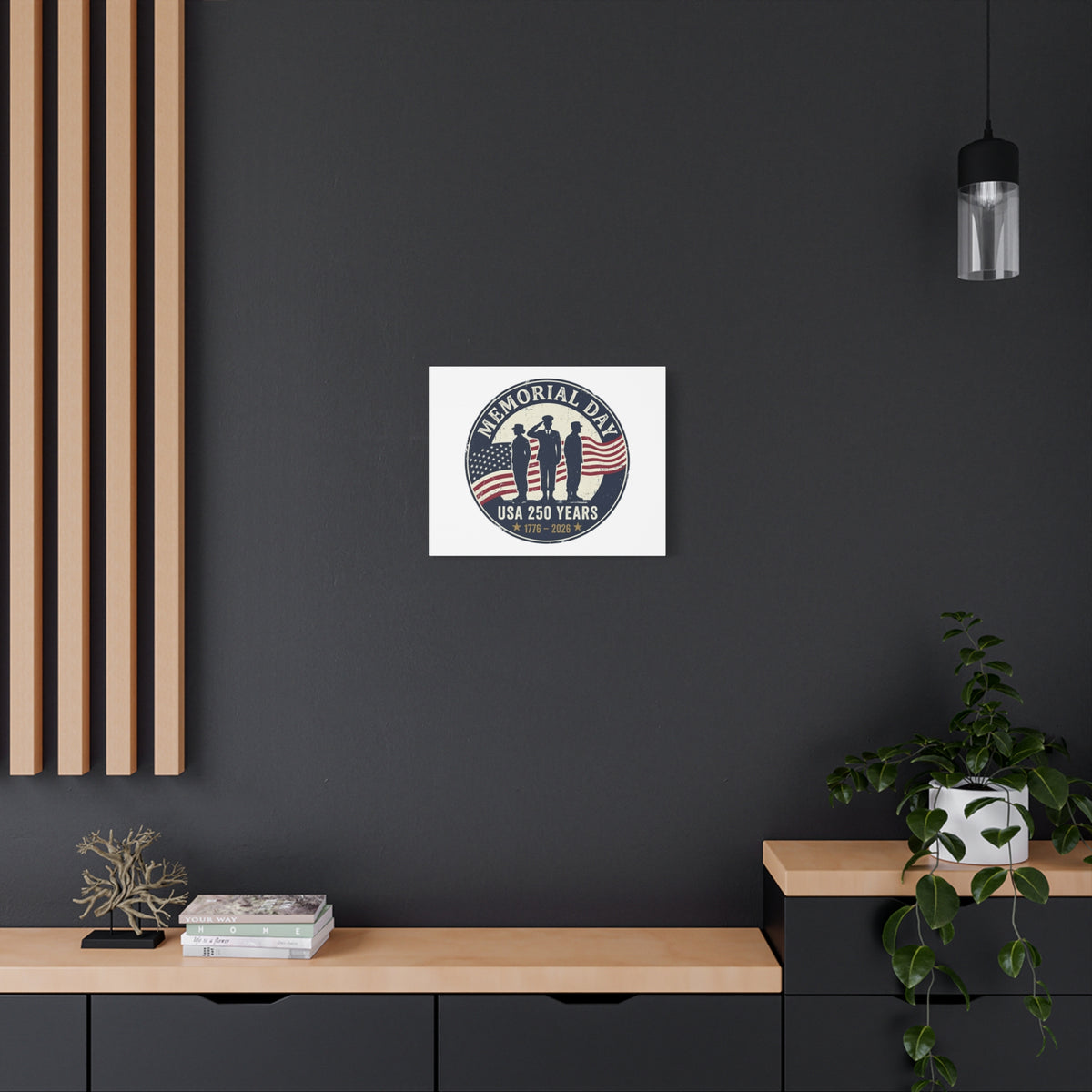 Memorial Day USA 250 Canvas | 1776–2026 Vintage Distressed Americana