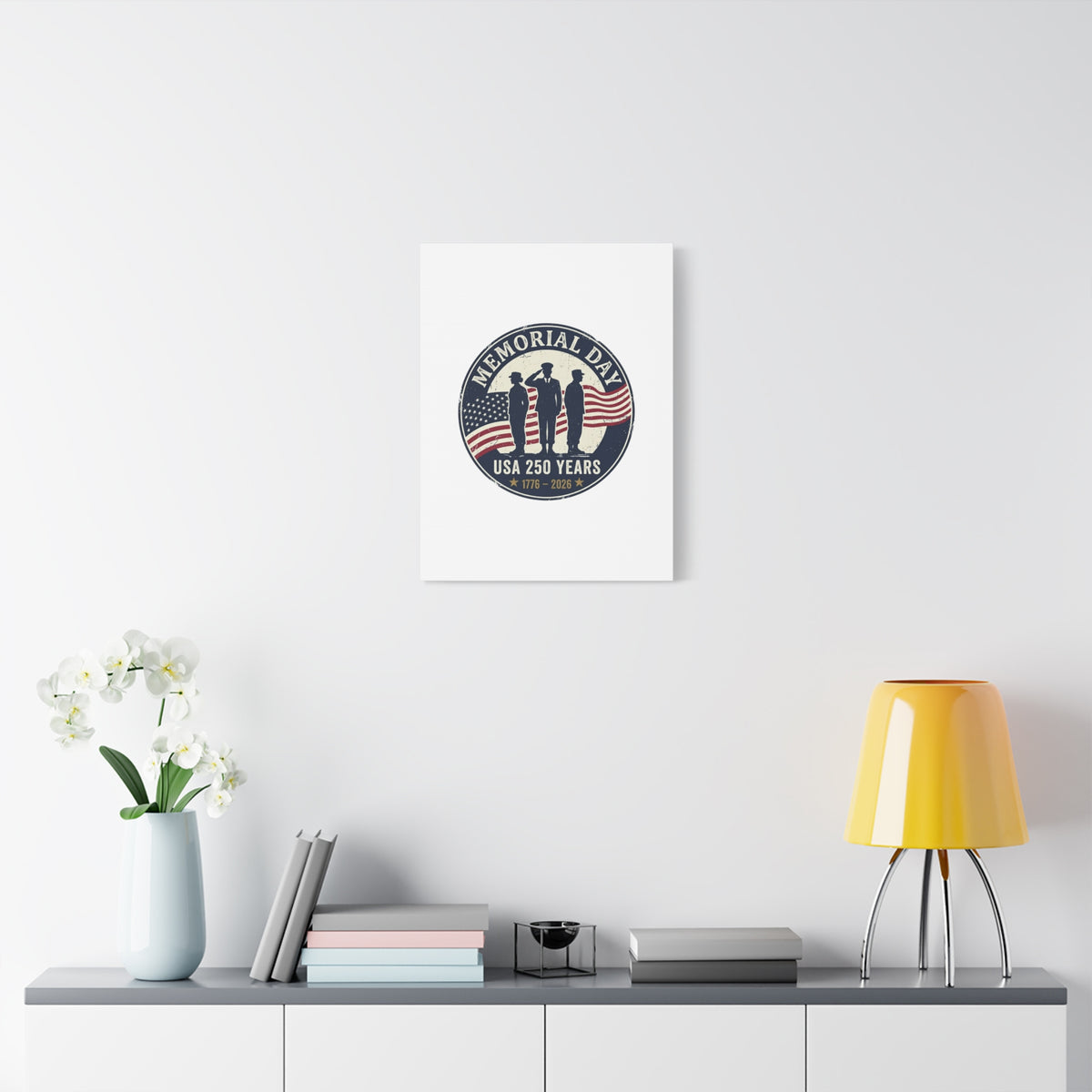 Memorial Day USA 250 Canvas | 1776–2026 Vintage Distressed Americana