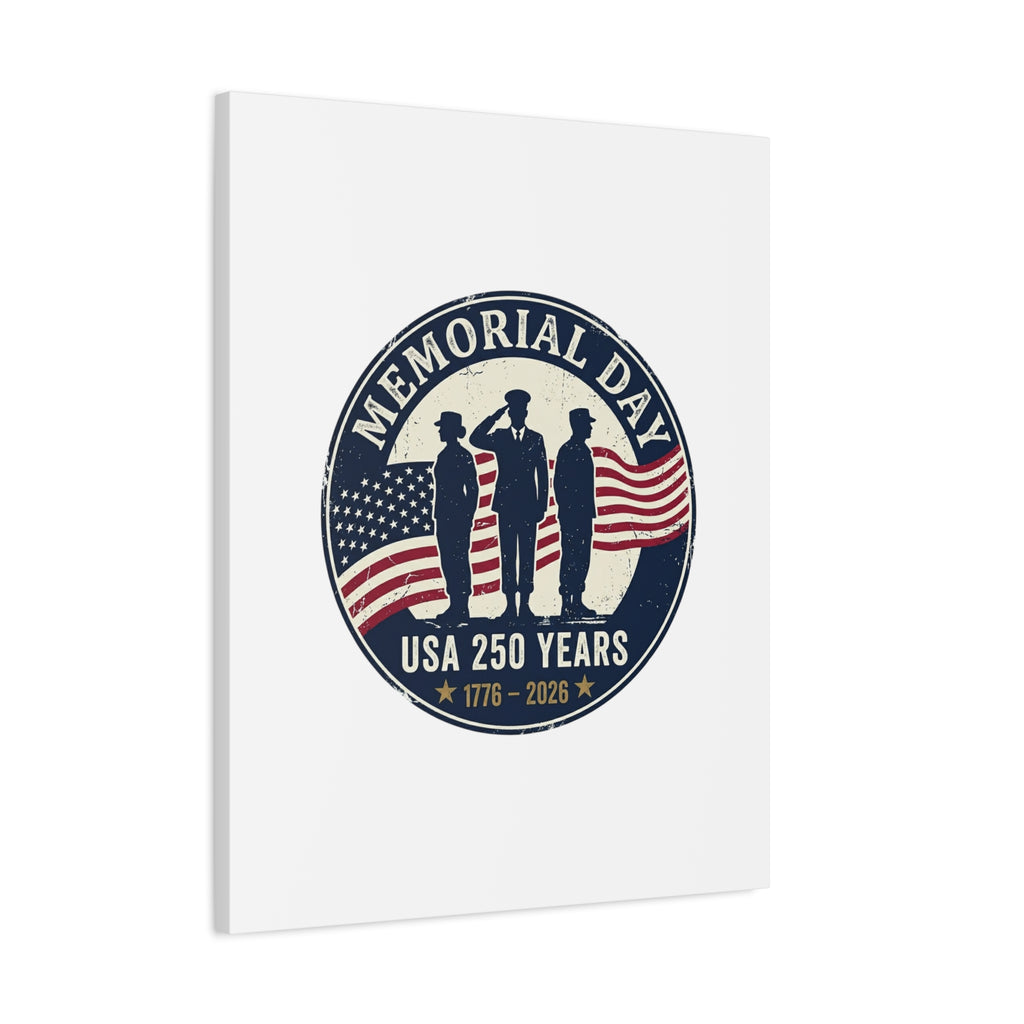 Memorial Day USA 250 Canvas | 1776–2026 Vintage Distressed Americana