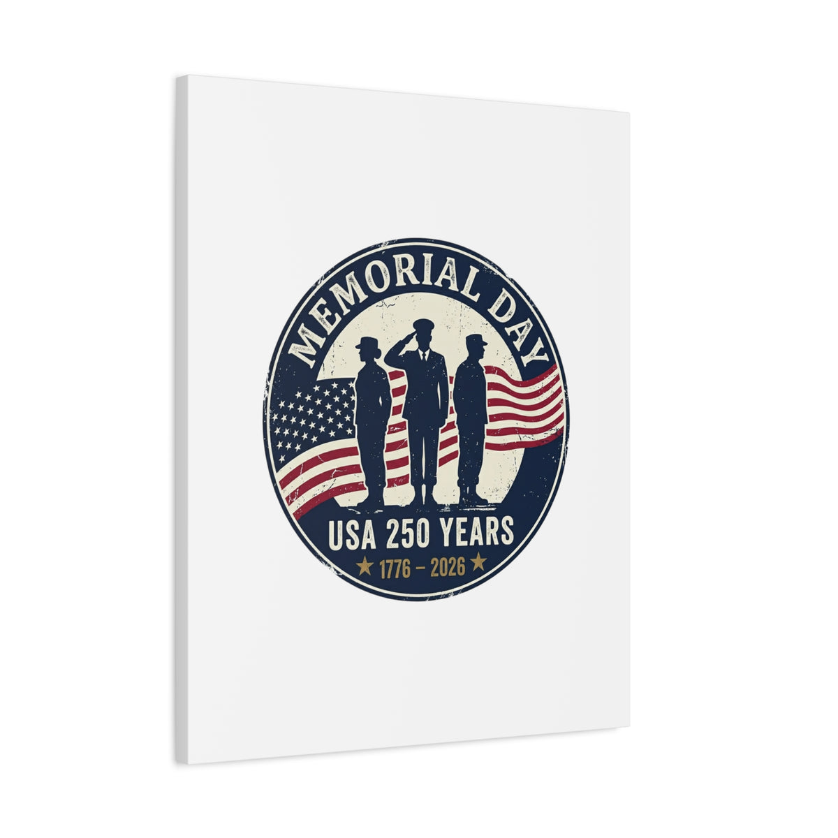 Memorial Day USA 250 Canvas | 1776–2026 Vintage Distressed Americana