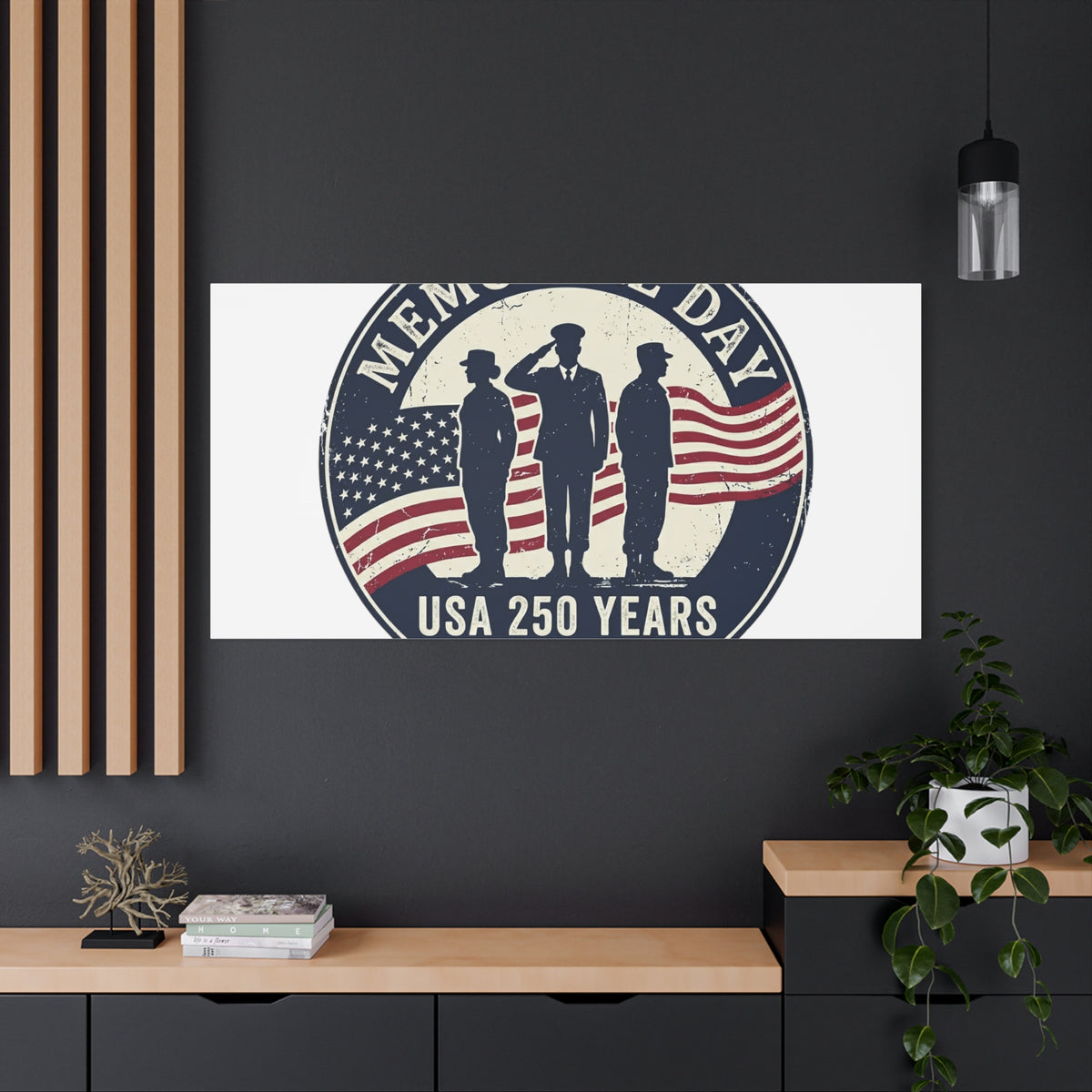 Memorial Day USA 250 Canvas | 1776–2026 Vintage Distressed Americana
