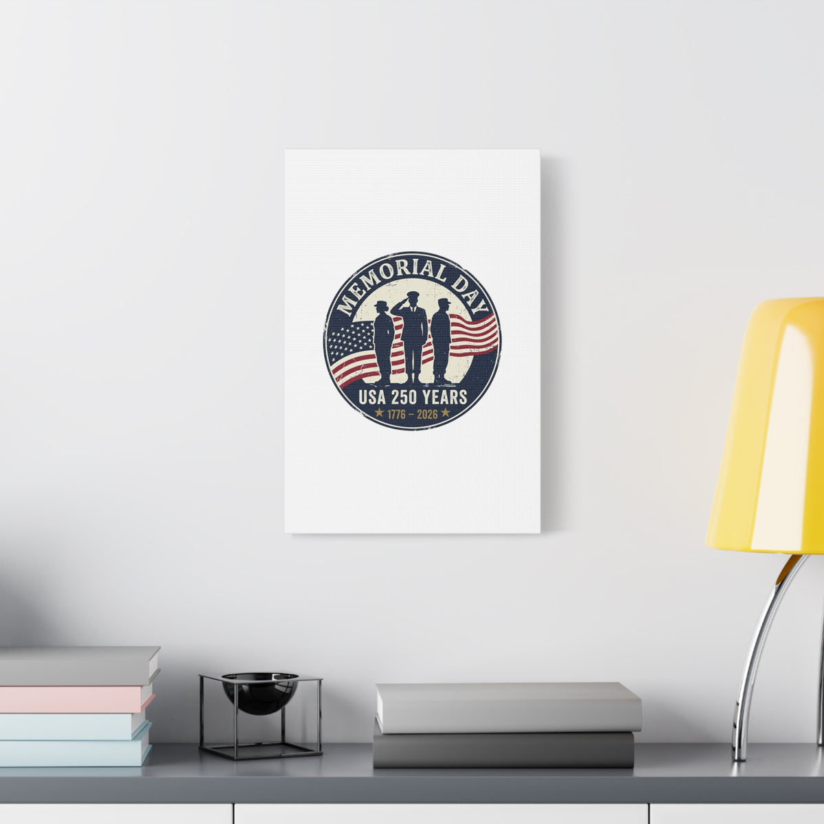 Memorial Day USA 250 Canvas | 1776–2026 Vintage Distressed Americana