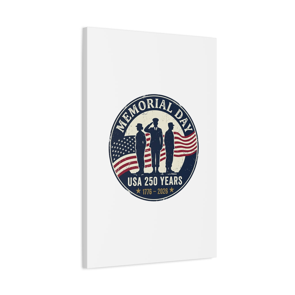 Memorial Day USA 250 Canvas | 1776–2026 Vintage Distressed Americana