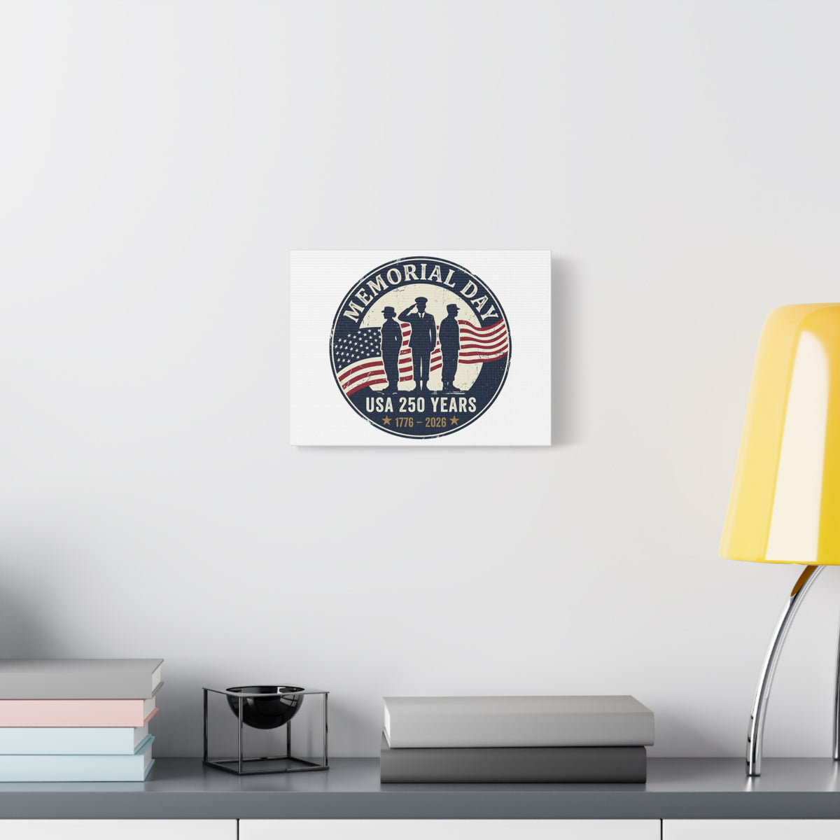 Memorial Day USA 250 Canvas | 1776–2026 Vintage Distressed Americana