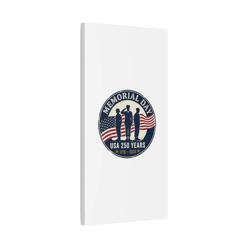 Memorial Day USA 250 Canvas | 1776–2026 Vintage Distressed Americana