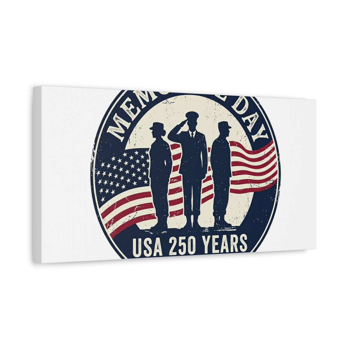 Memorial Day USA 250 Canvas | 1776–2026 Vintage Distressed Americana