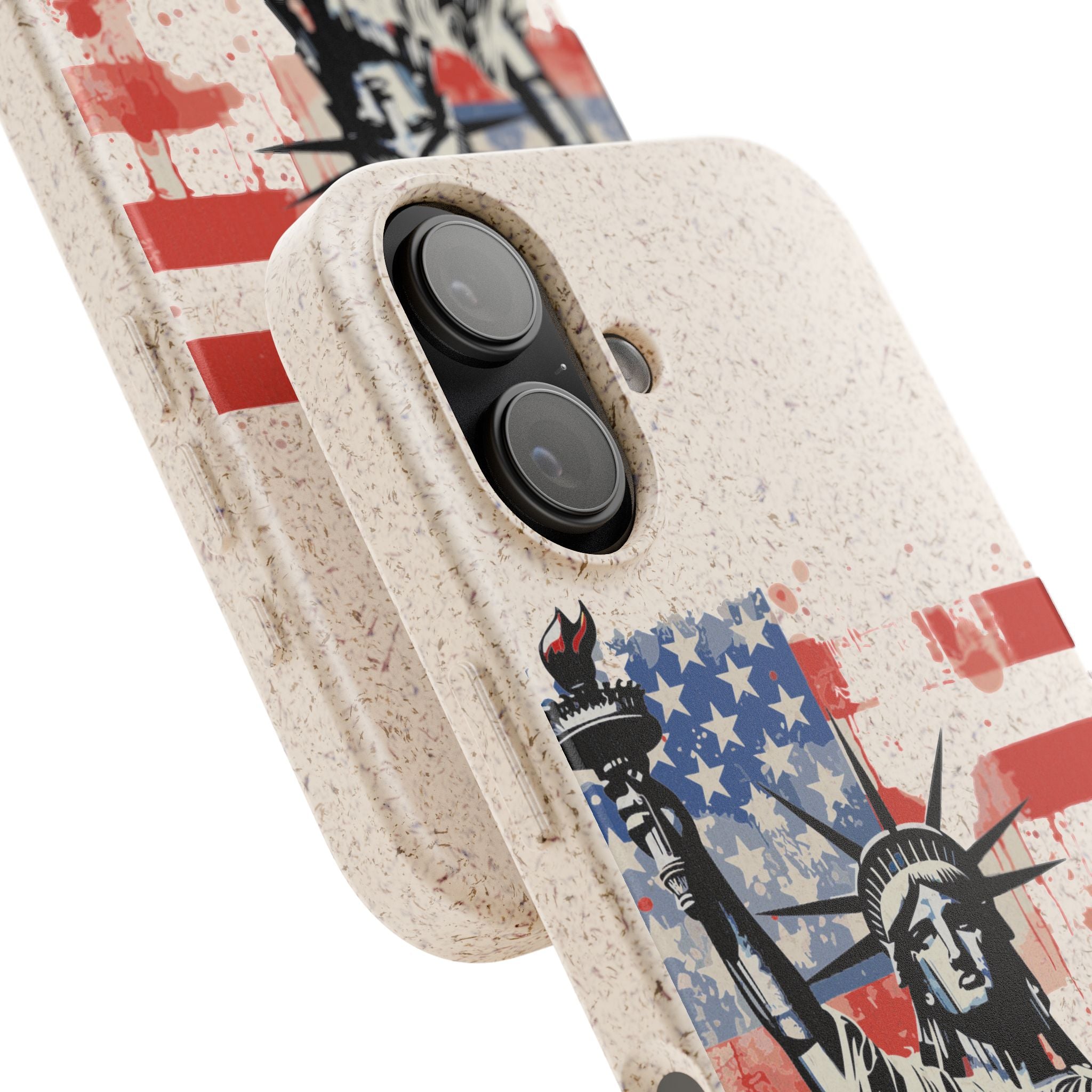 Liberty Statue Biodegradable Phone Case – American Flag Eco iPhone Cover