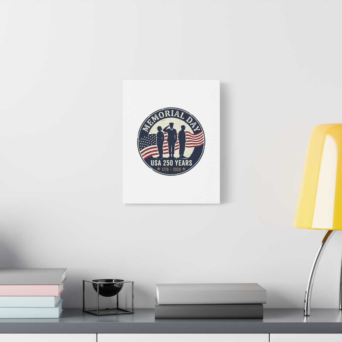 Memorial Day USA 250 Canvas | 1776–2026 Vintage Distressed Americana