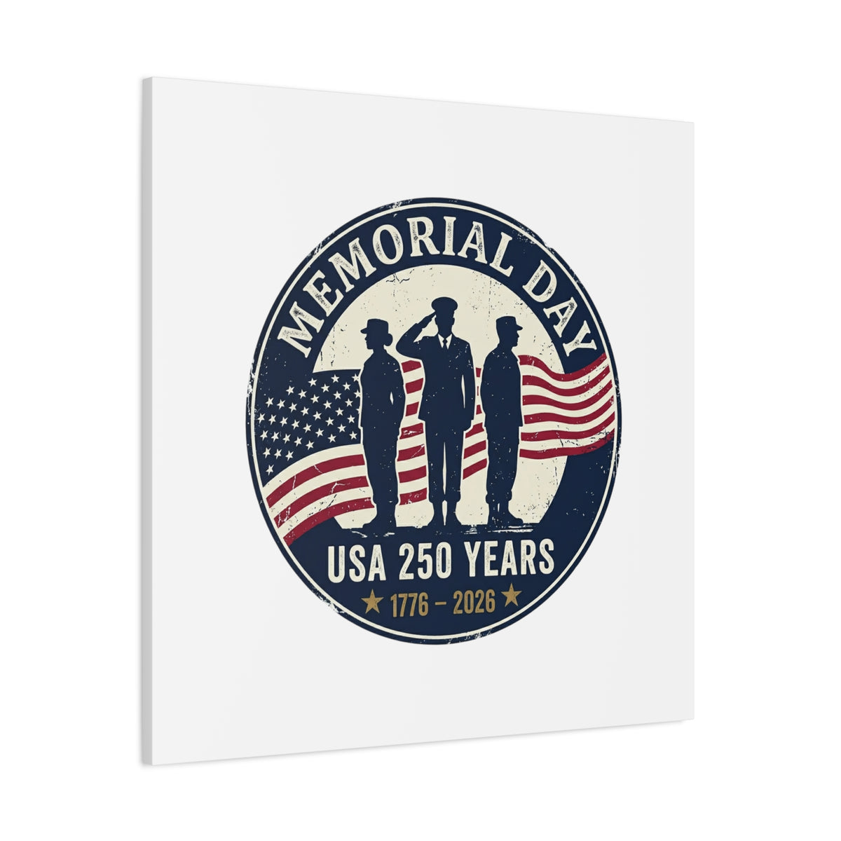 Memorial Day USA 250 Canvas | 1776–2026 Vintage Distressed Americana