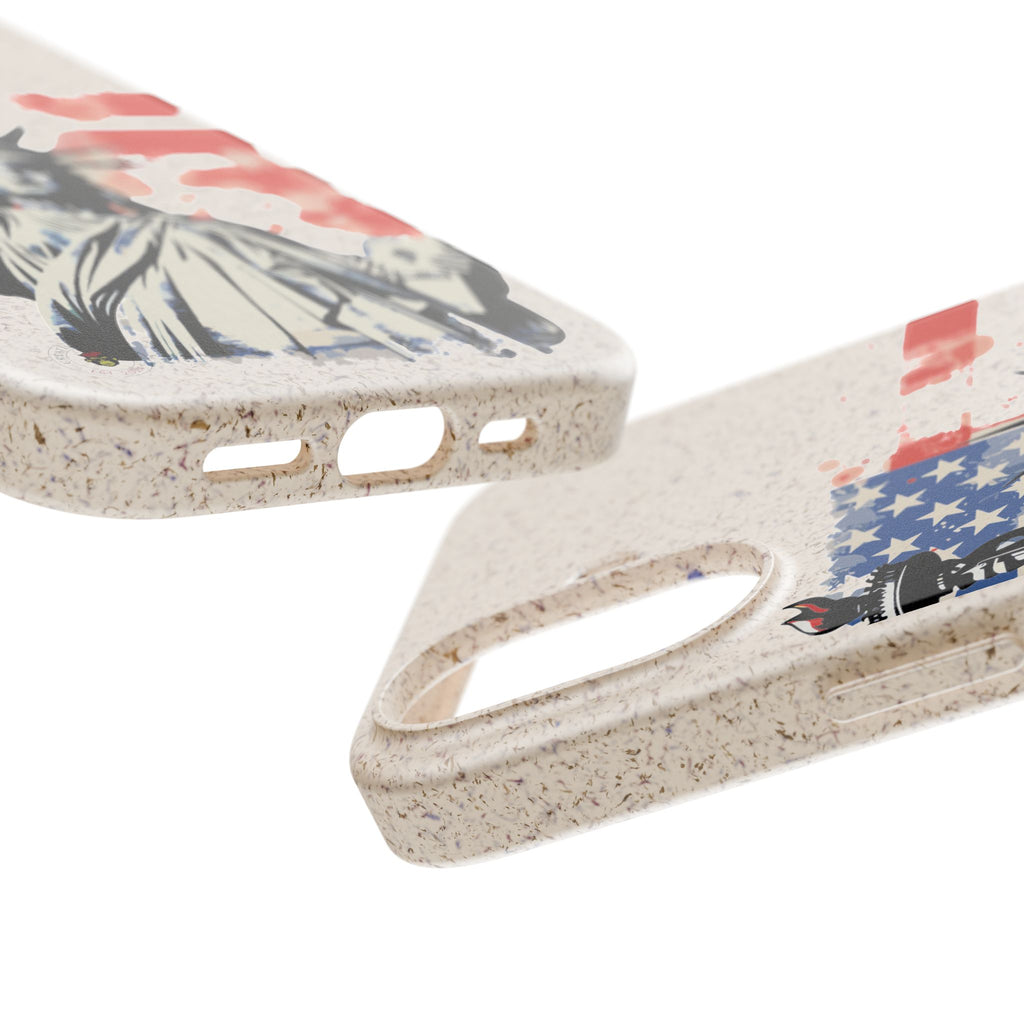 Liberty Statue Biodegradable Phone Case – American Flag Eco iPhone Cover