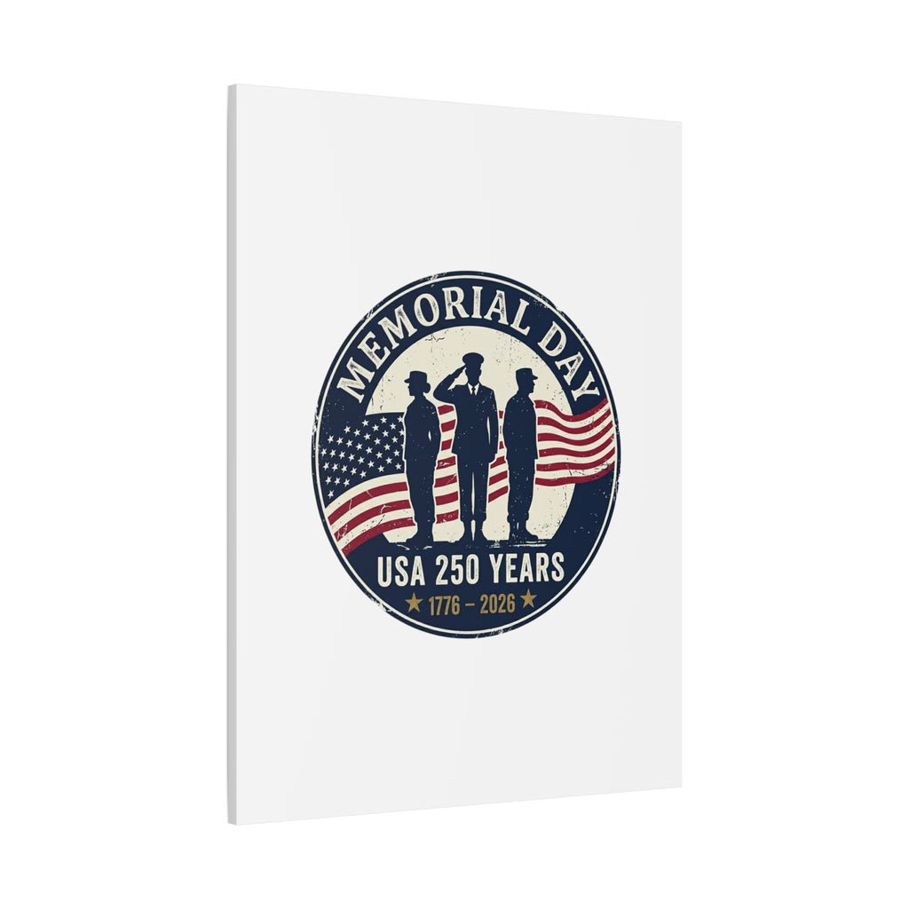 Memorial Day USA 250 Canvas | 1776–2026 Vintage Distressed Americana