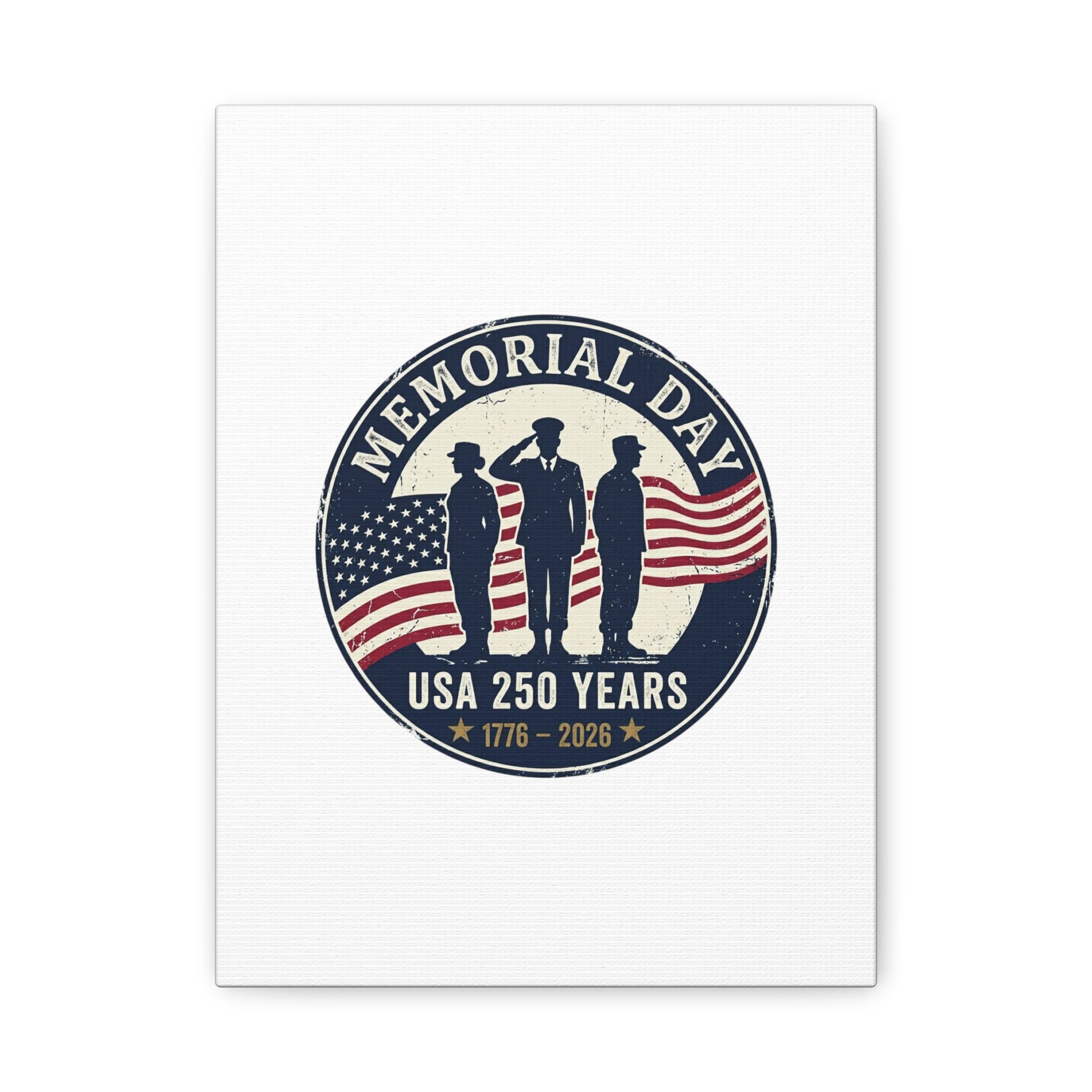 Memorial Day USA 250 Canvas | 1776–2026 Vintage Distressed Americana