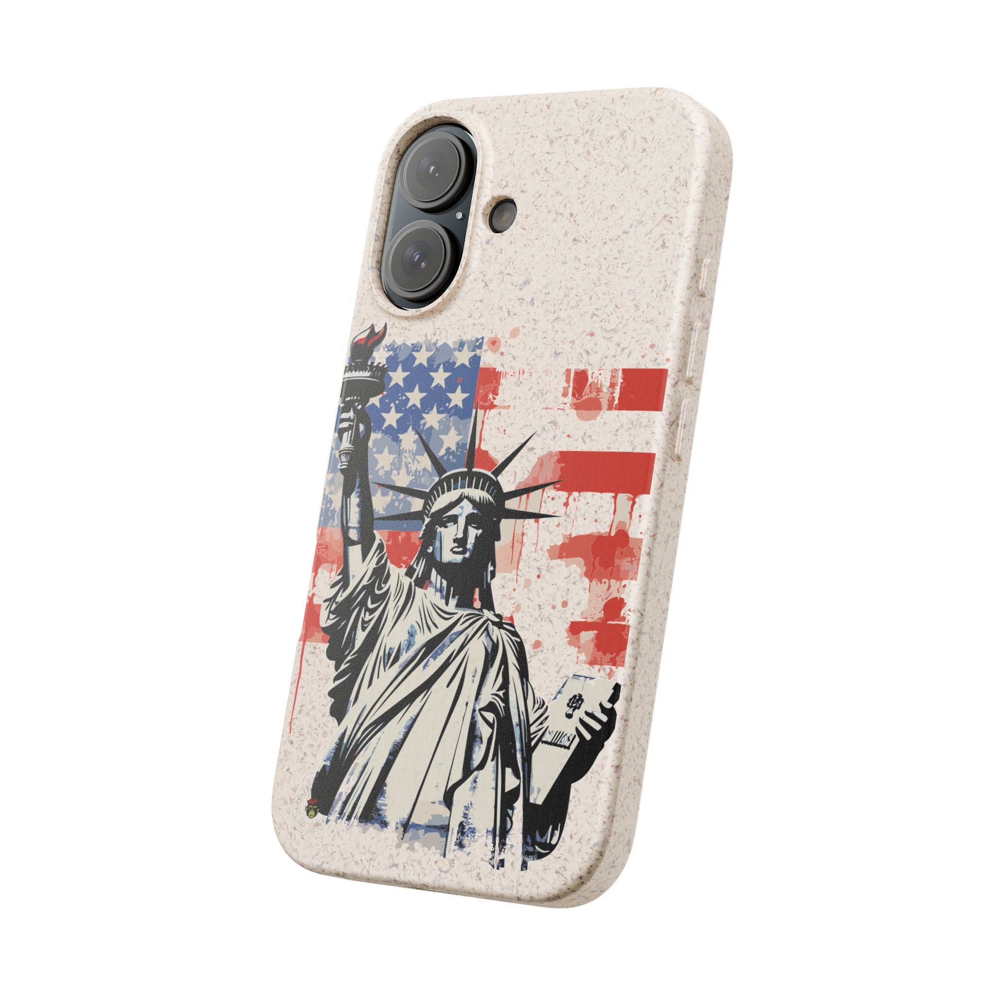 Liberty Statue Biodegradable Phone Case – American Flag Eco iPhone Cover