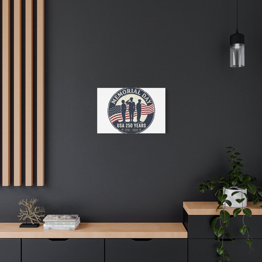 Memorial Day USA 250 Canvas | 1776–2026 Vintage Distressed Americana