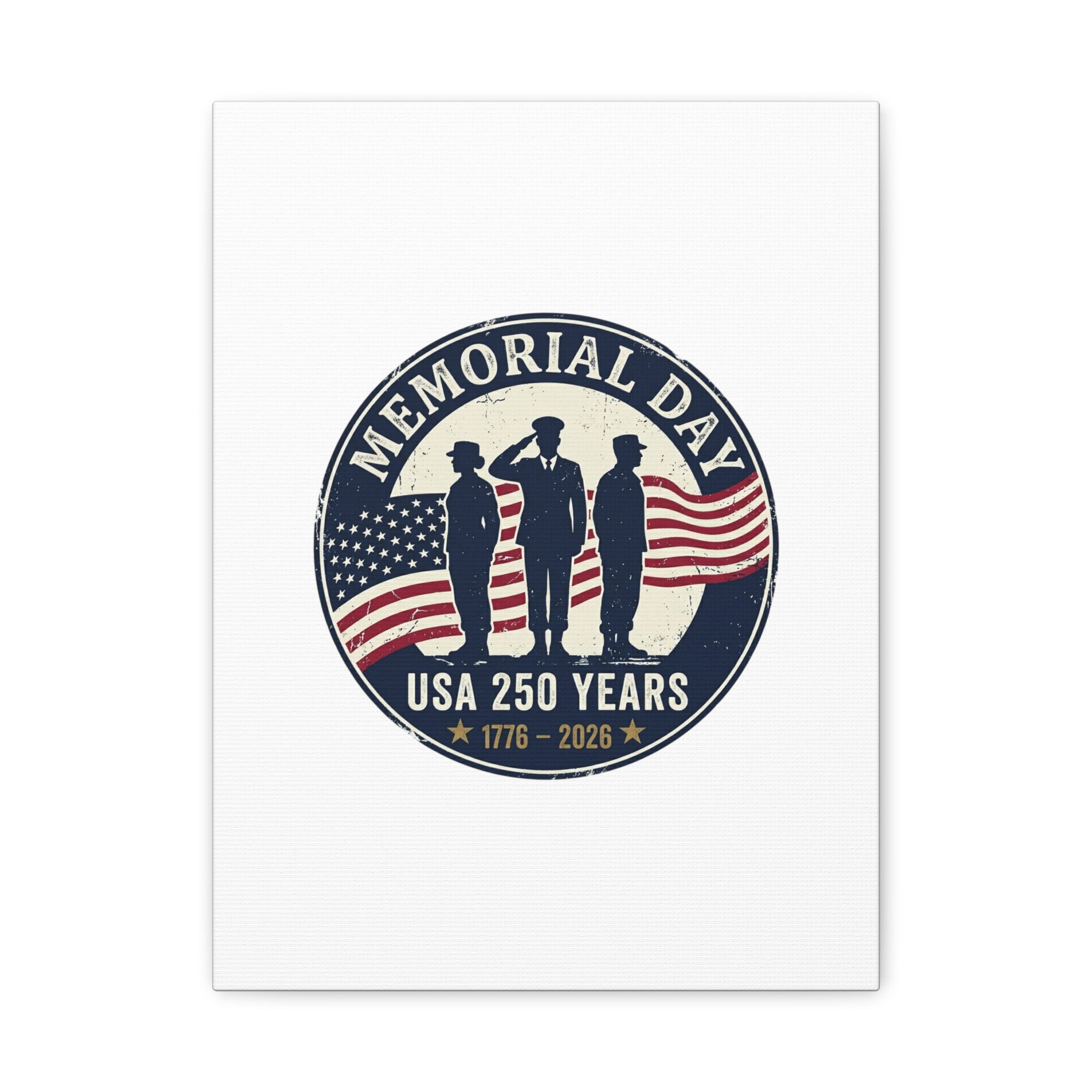 Memorial Day USA 250 Canvas | 1776–2026 Vintage Distressed Americana