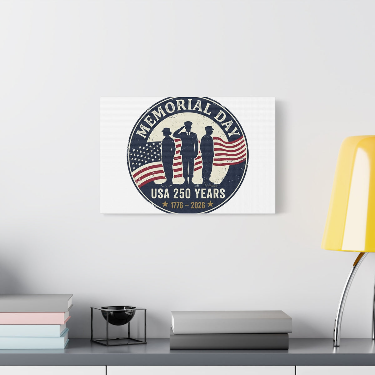 Memorial Day USA 250 Canvas | 1776–2026 Vintage Distressed Americana