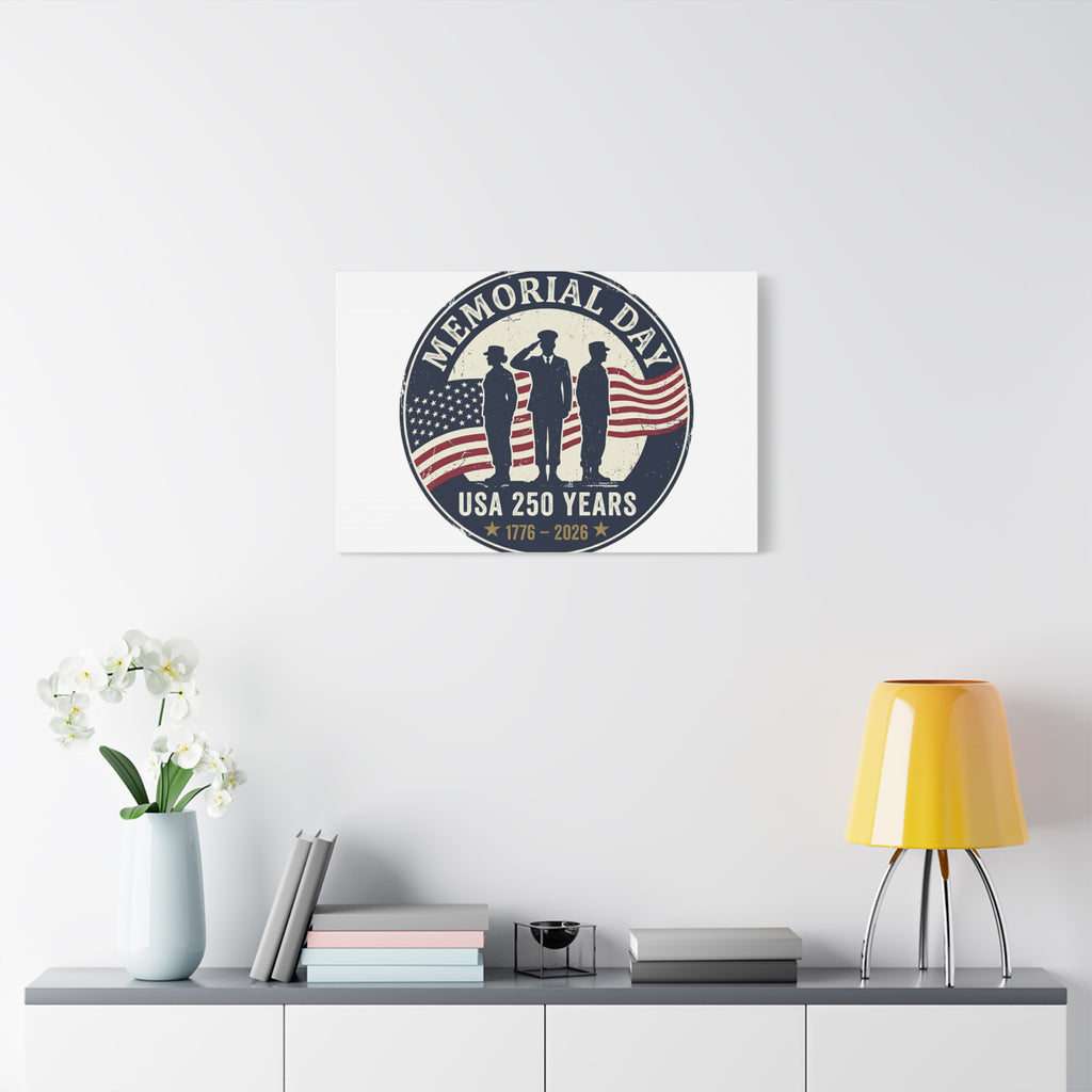 Memorial Day USA 250 Canvas | 1776–2026 Vintage Distressed Americana