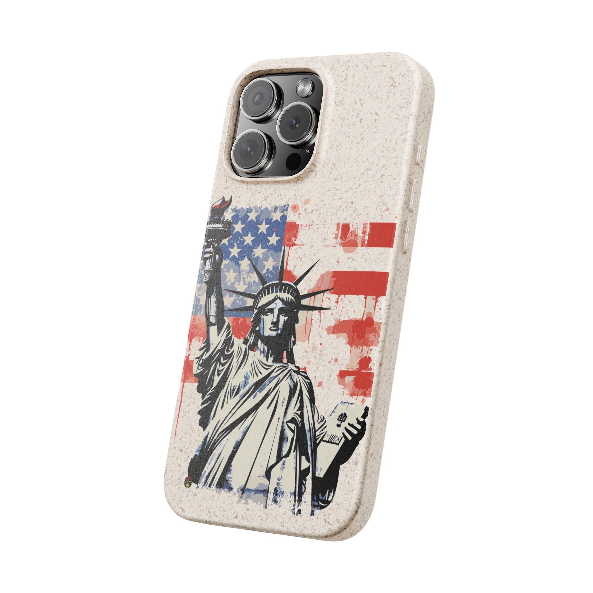 Liberty Statue Biodegradable Phone Case – American Flag Eco iPhone Cover