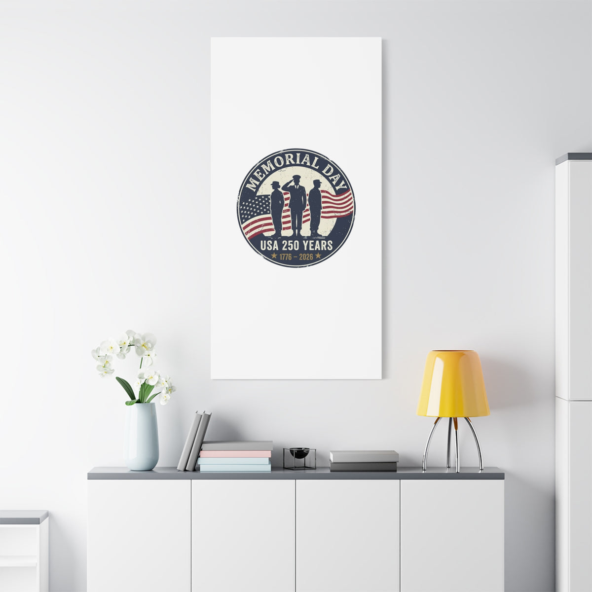 Memorial Day USA 250 Canvas | 1776–2026 Vintage Distressed Americana