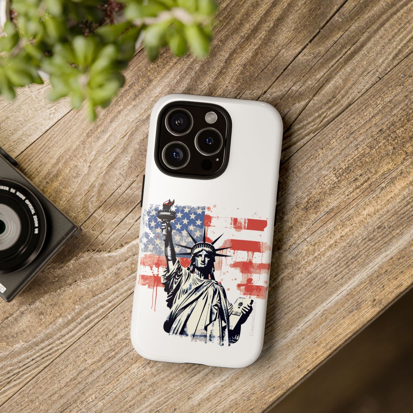 Statue of Liberty Phone Case, Tough Cases, USA Flag Design, Patriotic Phone Accessory, Gift for Independence Day, Memorial Day