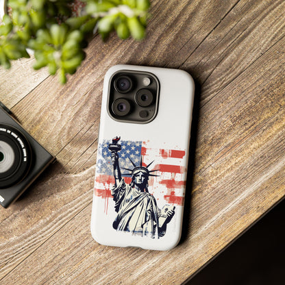 Statue of Liberty Phone Case, Tough Cases, USA Flag Design, Patriotic Phone Accessory, Gift for Independence Day, Memorial Day