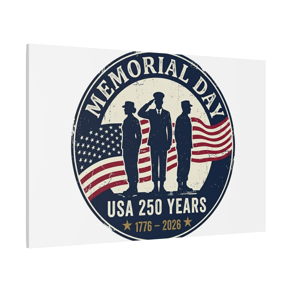 Memorial Day USA 250 Canvas | 1776–2026 Vintage Distressed Americana