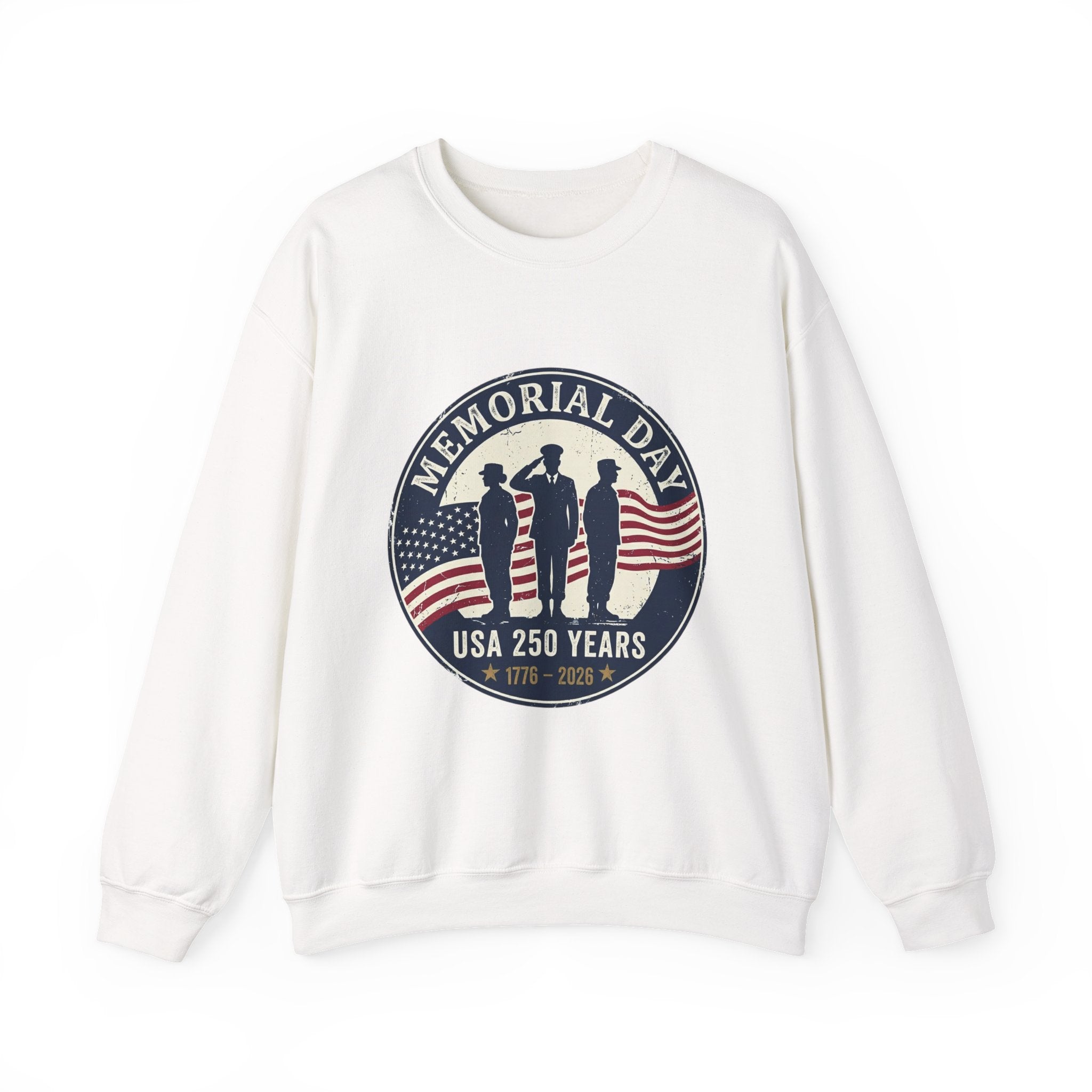 Memorial Day USA 250 Crewneck Sweatshirt | 1776–2026 Vintage Distressed Patriotic