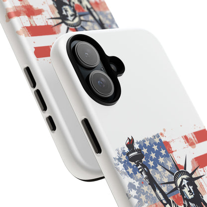 Statue of Liberty Phone Case, Tough Cases, USA Flag Design, Patriotic Phone Accessory, Gift for Independence Day, Memorial Day