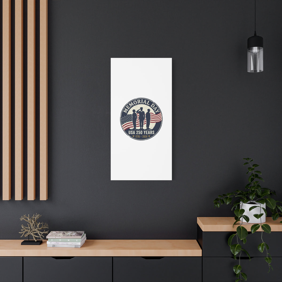 Memorial Day USA 250 Canvas | 1776–2026 Vintage Distressed Americana