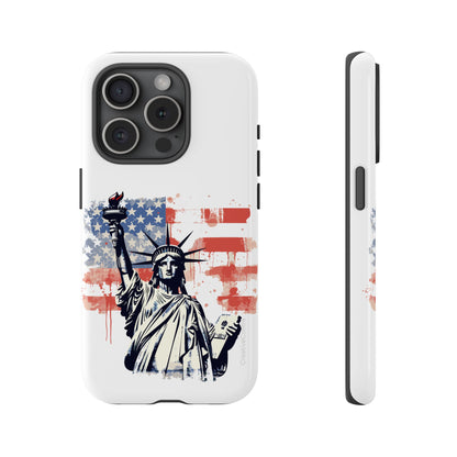 Statue of Liberty Phone Case, Tough Cases, USA Flag Design, Patriotic Phone Accessory, Gift for Independence Day, Memorial Day