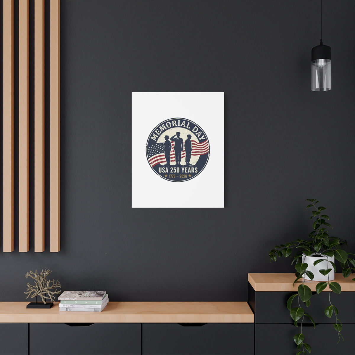 Memorial Day USA 250 Canvas | 1776–2026 Vintage Distressed Americana