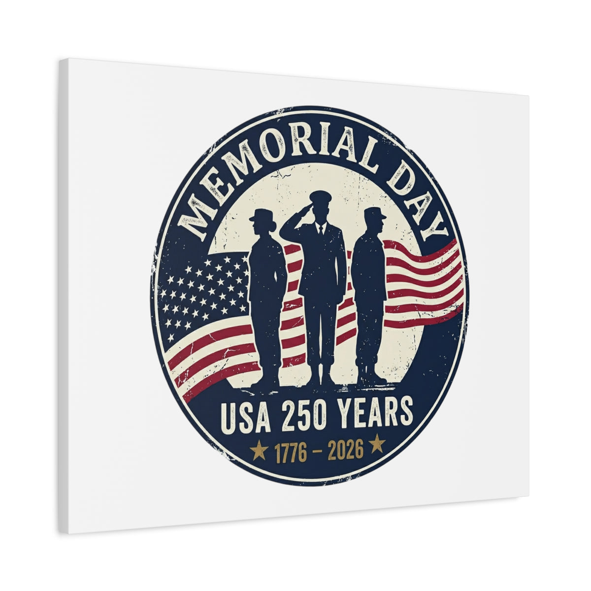 Memorial Day USA 250 Canvas | 1776–2026 Vintage Distressed Americana