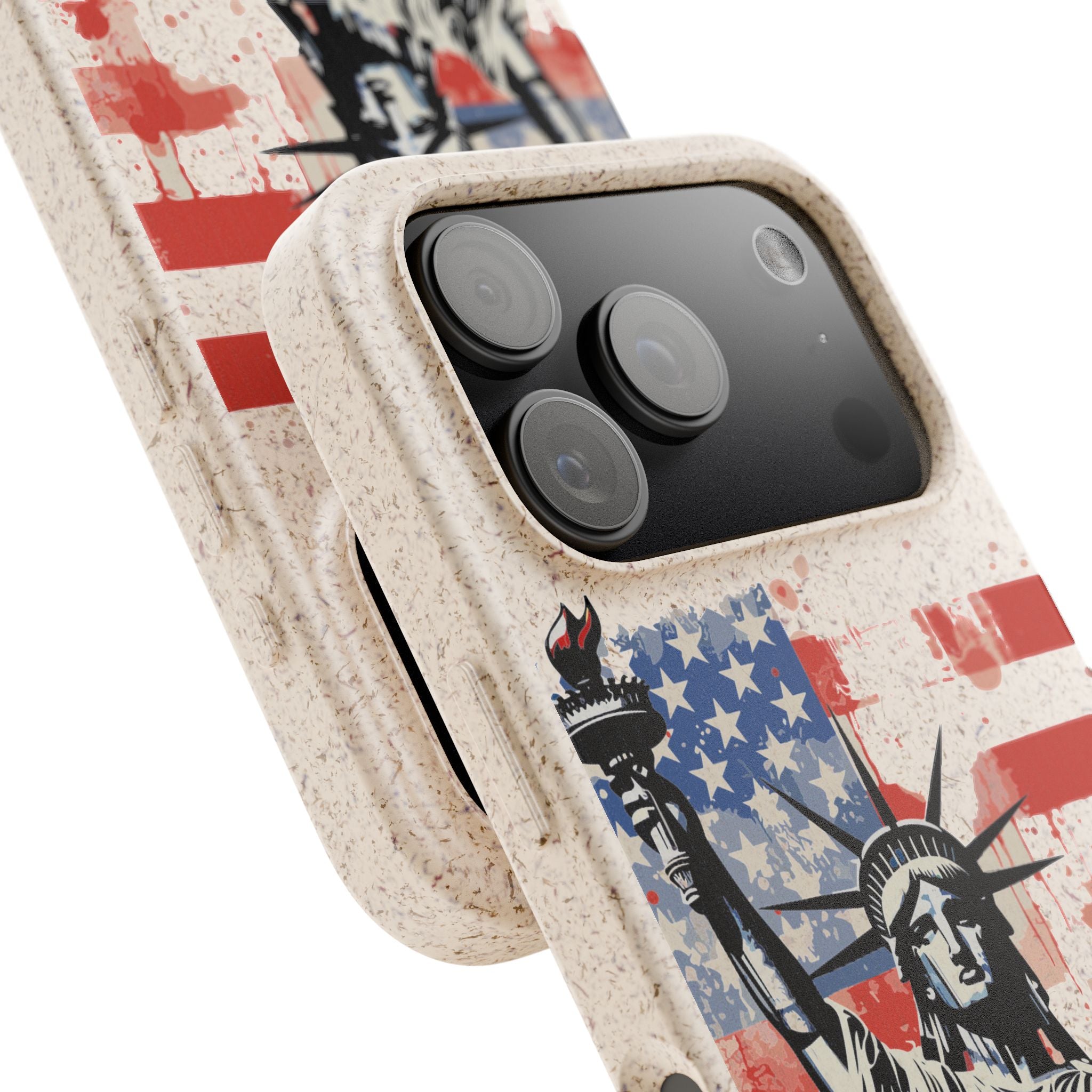 Liberty Statue Biodegradable Phone Case – American Flag Eco iPhone Cover