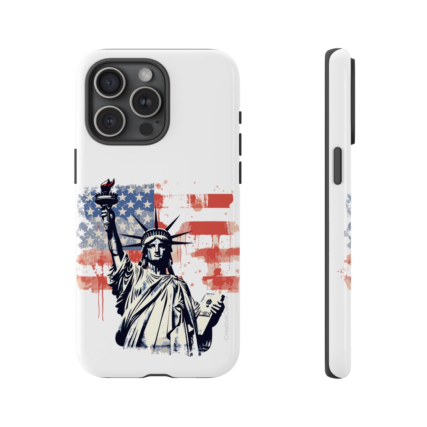 Statue of Liberty Phone Case, Tough Cases, USA Flag Design, Patriotic Phone Accessory, Gift for Independence Day, Memorial Day