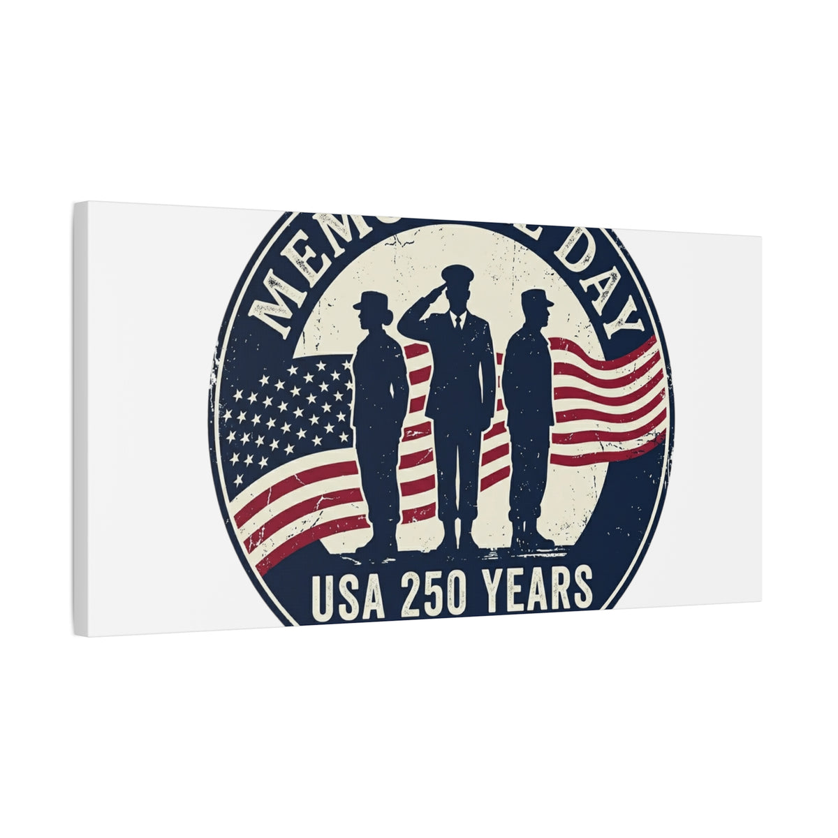 Memorial Day USA 250 Canvas | 1776–2026 Vintage Distressed Americana